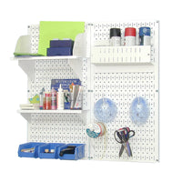 Pegboard Hobby Craft Pegboard Organizer Storage Kit with White Pegboard and White Accessories alt 0