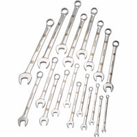 Wrench Set with Mirror Chrome Finish, 19pc, Metric, Combination, 6mm - 24mm alt 0