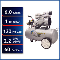 1HP 6 Gallon Oil-Free Steel Tank Air Compressor alt 0