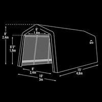 Auto Shelter, 10' x 15' x 8', Peak Style Instant Garage, Sandstone alt 0