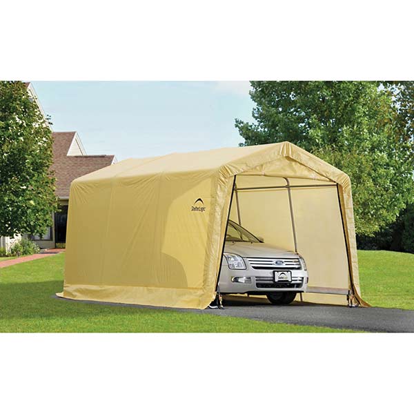 Auto Shelter, 10' x 15' x 8', Peak Style Instant Garage, Sandstone alt 0