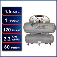 1HP 4-3/5 Gallon Oil-Free Aluminum Tank Air Compressor alt 0