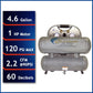1HP 4-3/5 Gallon Oil-Free Aluminum Tank Air Compressor alt 0