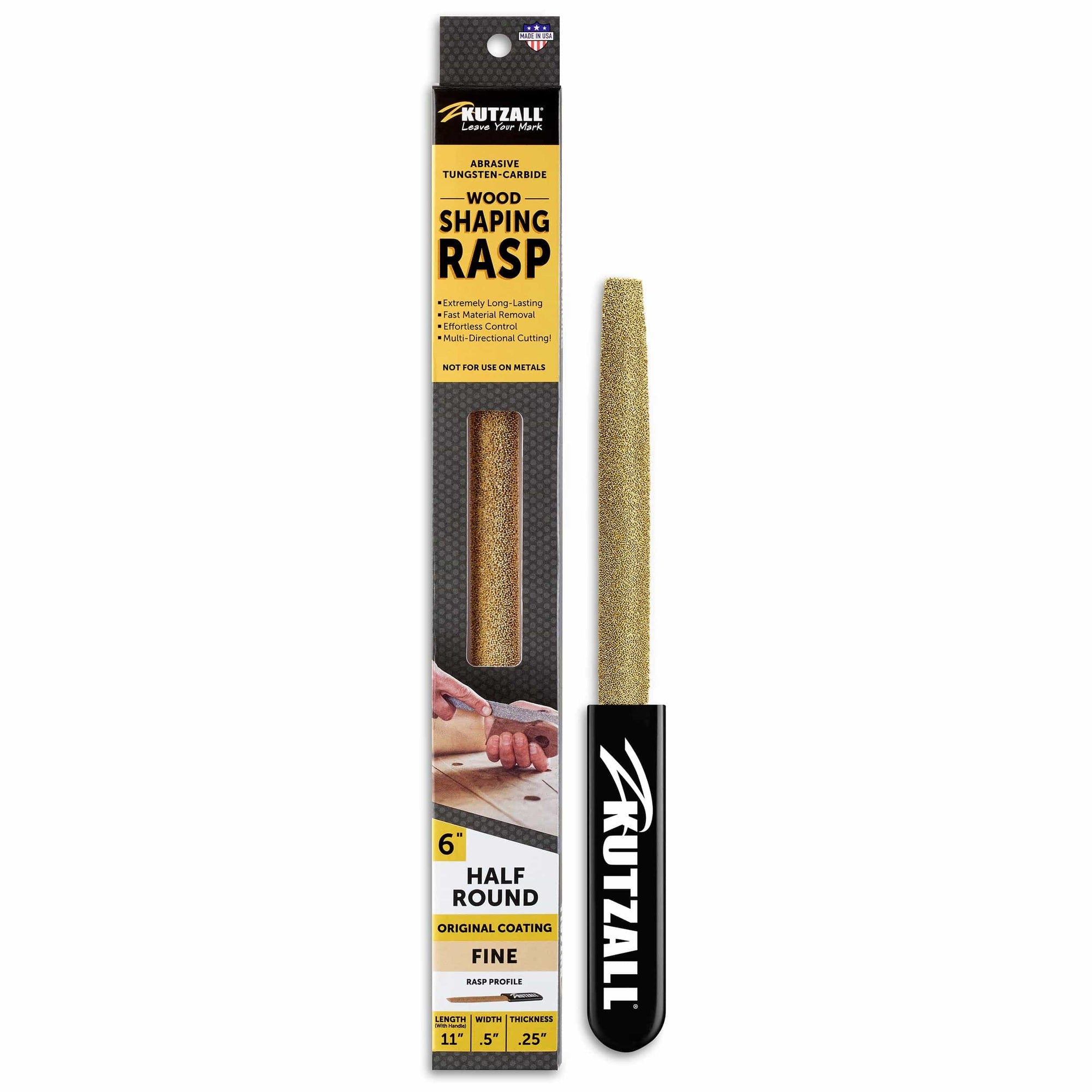 Original Half-Round Hand Rasp - 6" - Fine alt 0