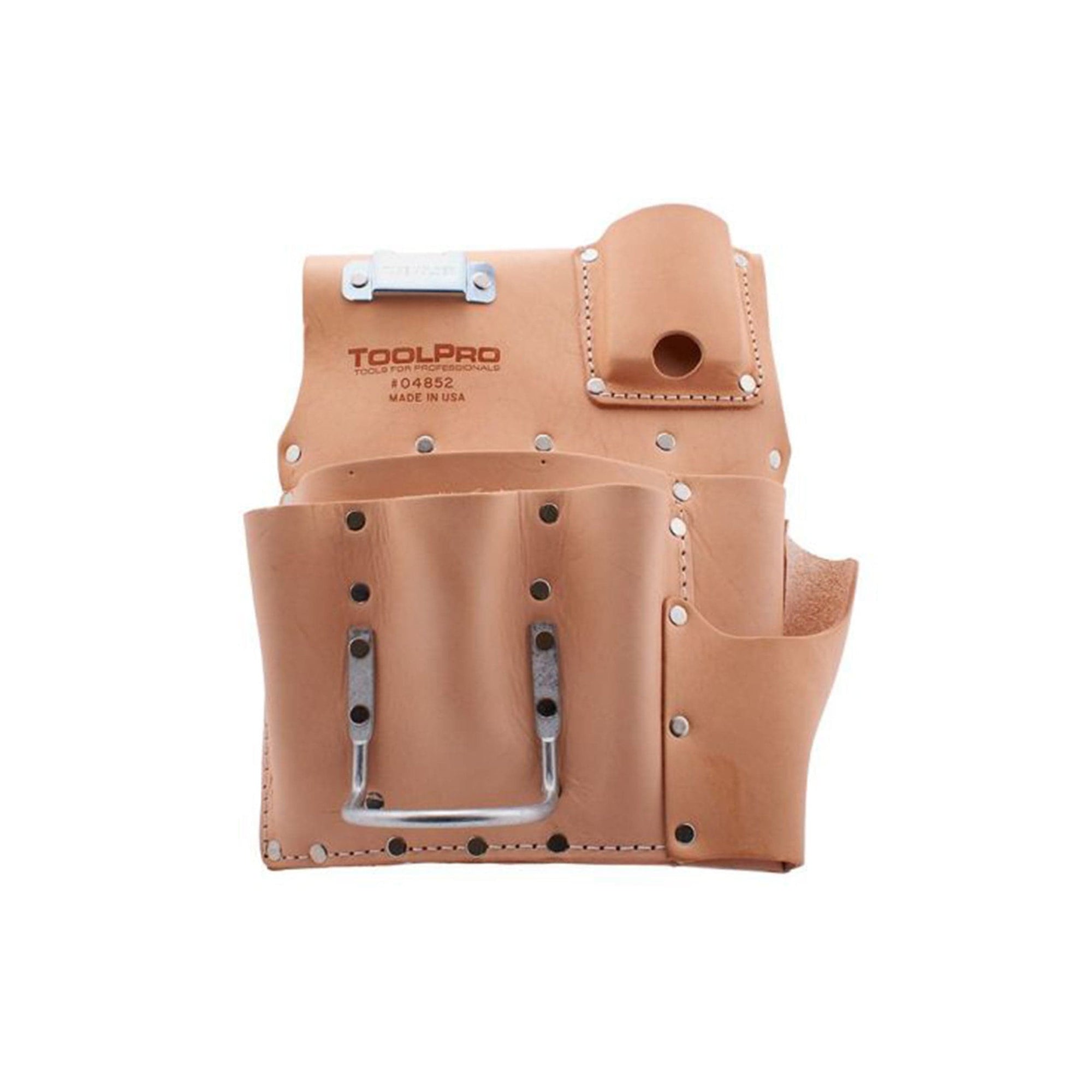 8-Pocket Drywall Pouch, Flat Style, Heavy Duty Leather, Left Handed alt 0