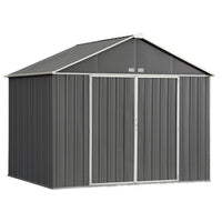 EZEE Shed, 10x8, Extra High Gable, 72 in walls, Charcoal Gray and Cream alt 0