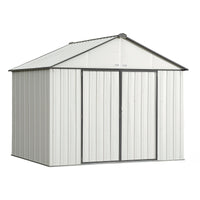 EZEE Shed, 10x8, Extra High Gable, 72 in walls, Cream and Charcoal Gray alt 0