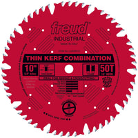 LU83R010 Finish Red Circular Saw Blade 10" x 5/8" Bore x 50 Tooth Combination Thin Kerf alt 0