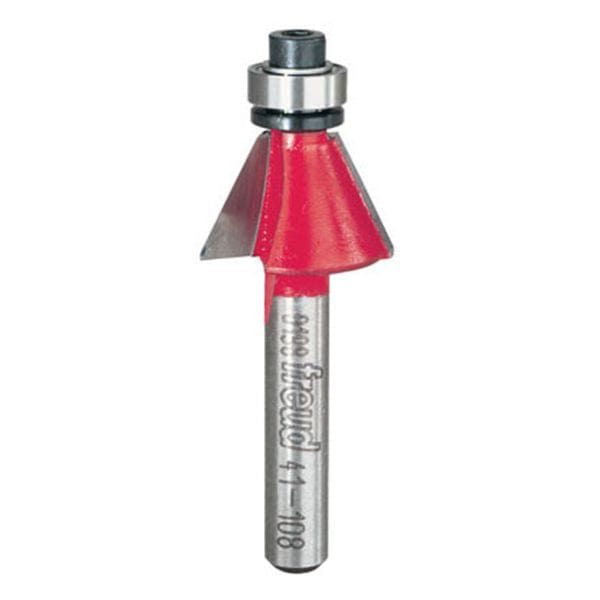 41-108 Bevel Trim Router Bit 1/4" SH 25/32" D 29/64" CL 25 Degrees alt 0