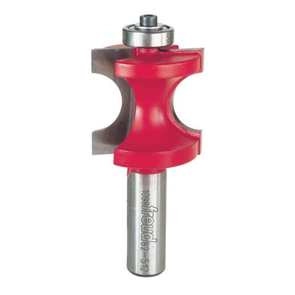 82-512 Half Round Router Bit with Bearing 1/2" Shank 3/8" R 1-5/16" CL alt 0