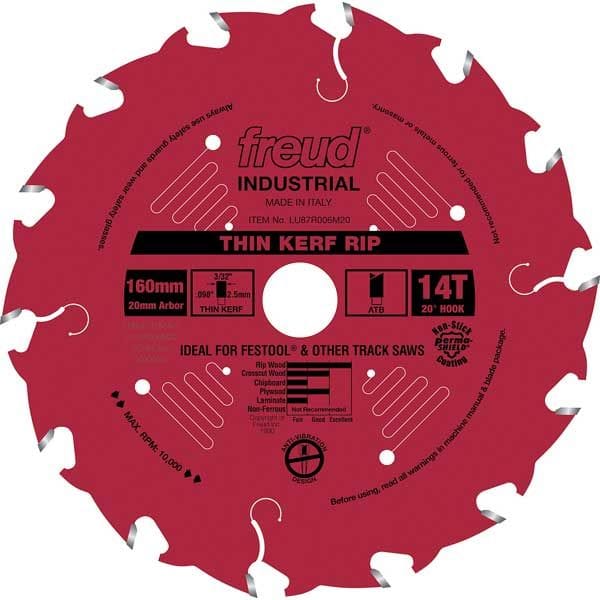 LU87R006M20 Thin Kerf Ripping Blade with Red Perma-Shield, 160mm diameter,  20mm arbor alt 0
