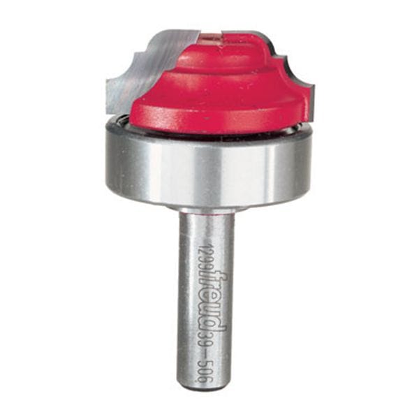 39-506 Classical Cove And Bead Groove Router Bit with Top Bearing 3/8" SH 1-3/8" D 9/16" CL alt 0