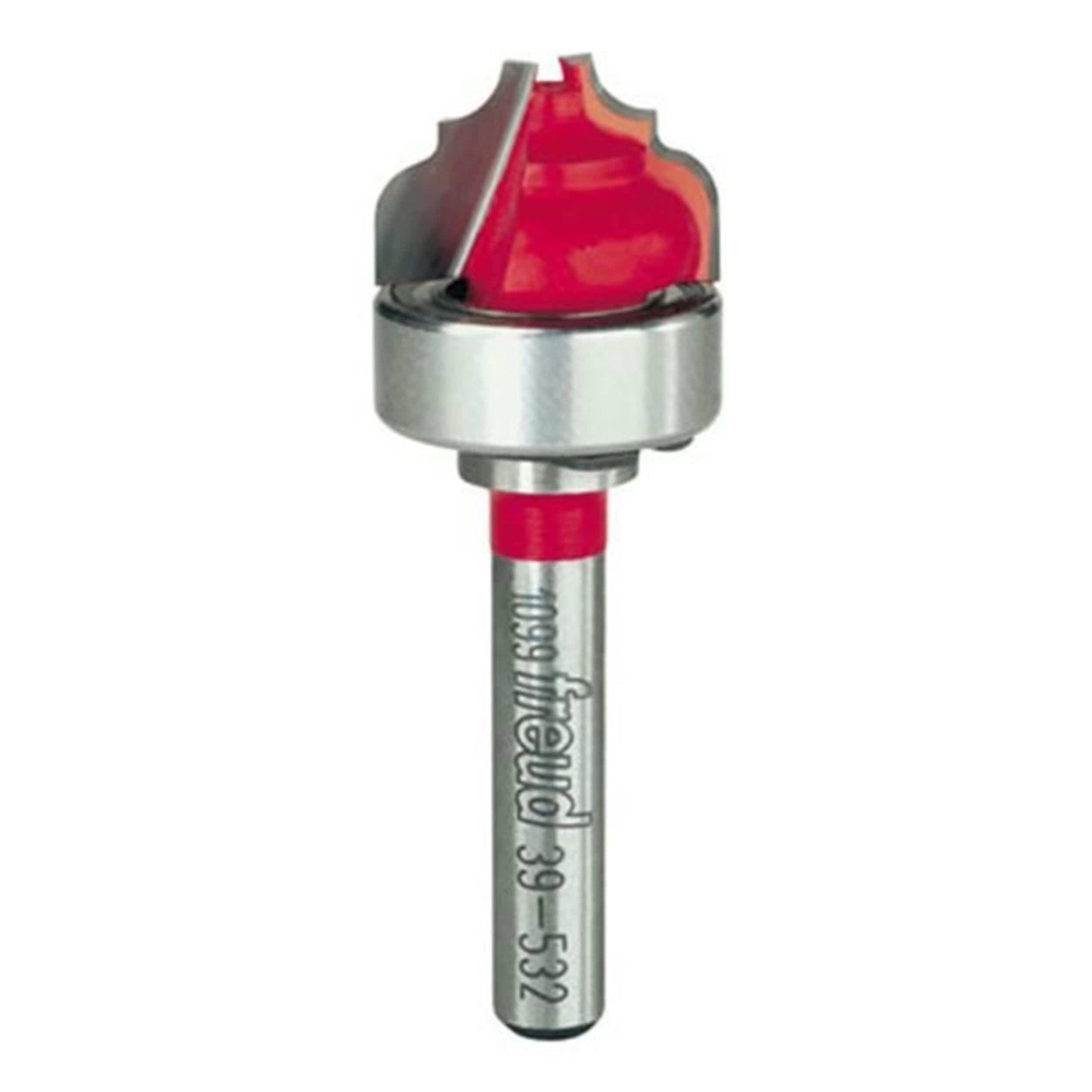 39-532 Cove And Bead Groove Router Bit with Top Bearing 1/4" SH 3/4" D 31/64" CL 1/8" R alt 0
