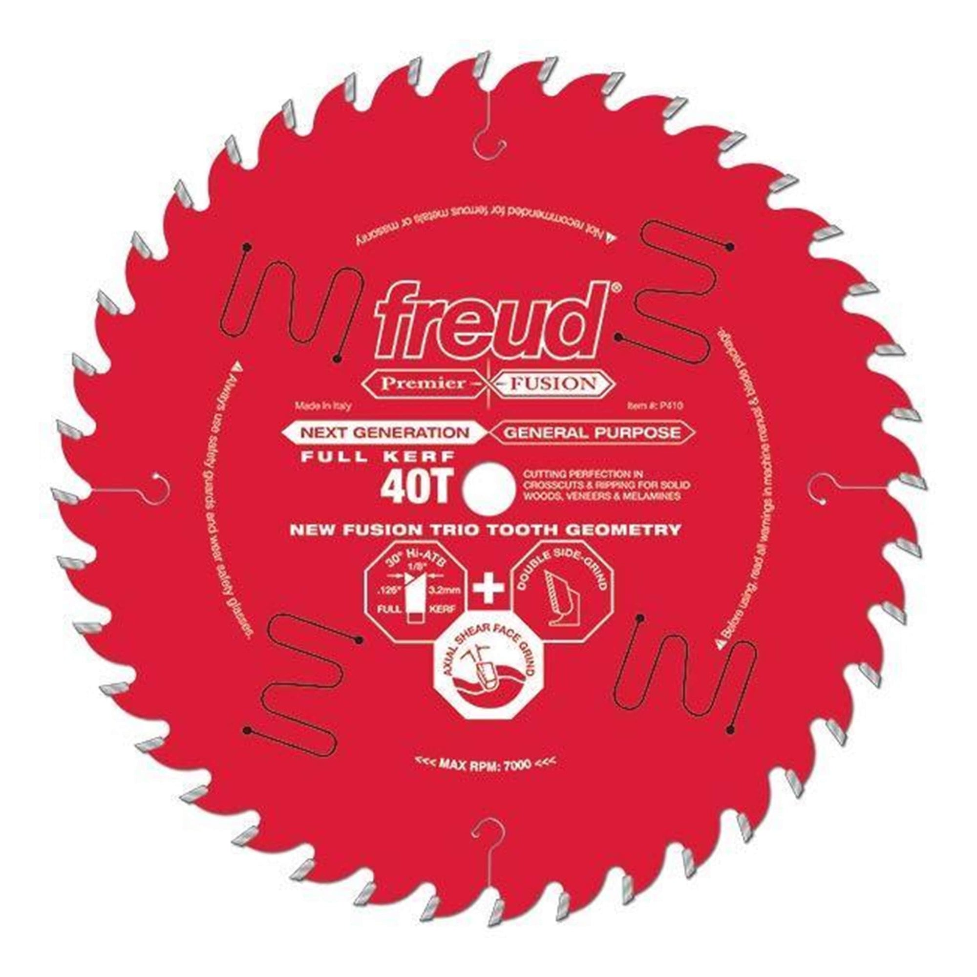 P414 Premier Fusion Crosscut & Rip Blade, 14" diameter, 1" arbor, 54 teeth, 30 degree Hi-ATB alt 0