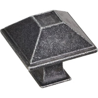 Tahoe Small Knob, 1-1/4" O.L., Distressed Antique Silver alt 0