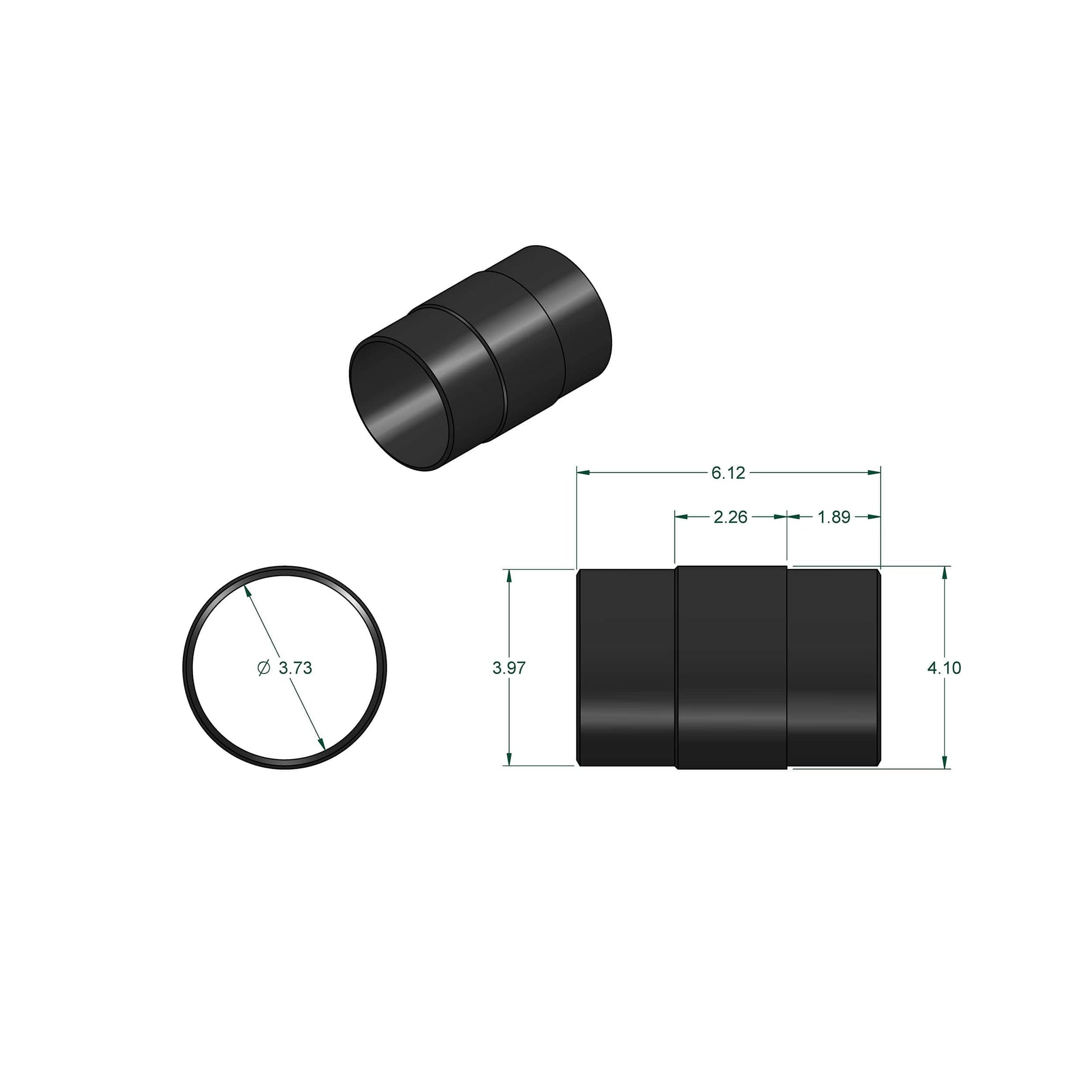 4" Hose Splice Fitting for Dust Collection System alt 0
