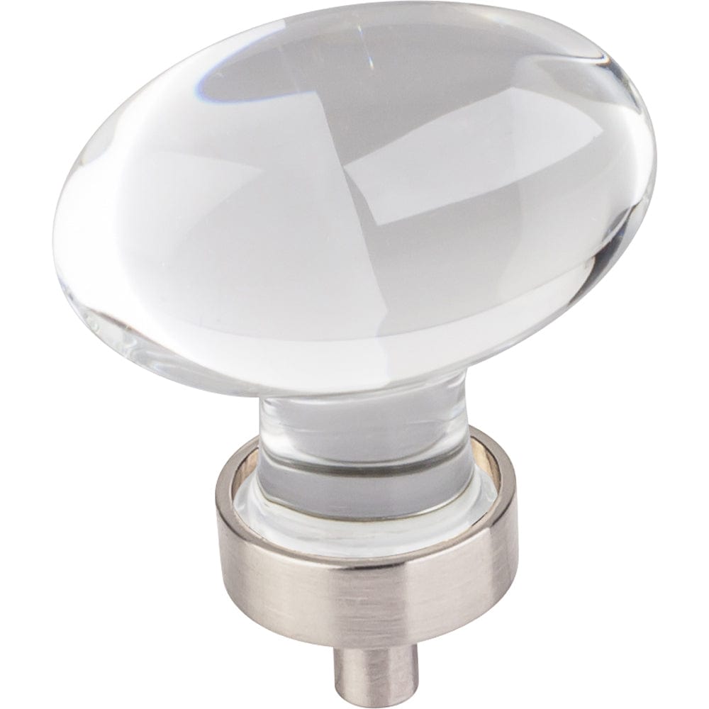 Harlow Large Football Glass Knob,1-5/8" O.L., Satin Nickel alt 0