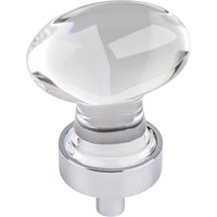 Harlow Small Football Glass Knob, 1-1/4" O.L.,  Polished Chrome alt 0