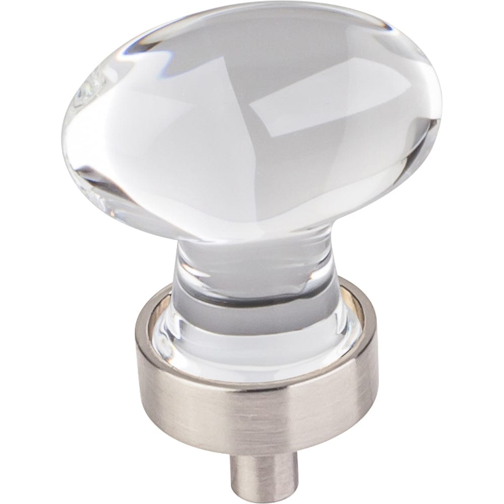 Harlow Small Football Glass Knob, 1-1/4" O.L.,  Satin Nickel alt 0
