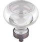  Harlow Large Button Glass Knob, 1-3/4" Dia.,  Brushed Pewter alt 0