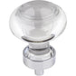 Harlow Small Button Glass Knob, 1-7/16" Dia.,  Polished Chrome alt 0