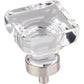 Harlow Large Square Glass Knob, 1-3/8" O.L., Satin Nickel alt 0