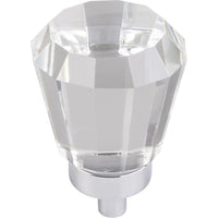 Harlow Small Tapered Glass Knob 1" Dia  Polished Chrome alt 0
