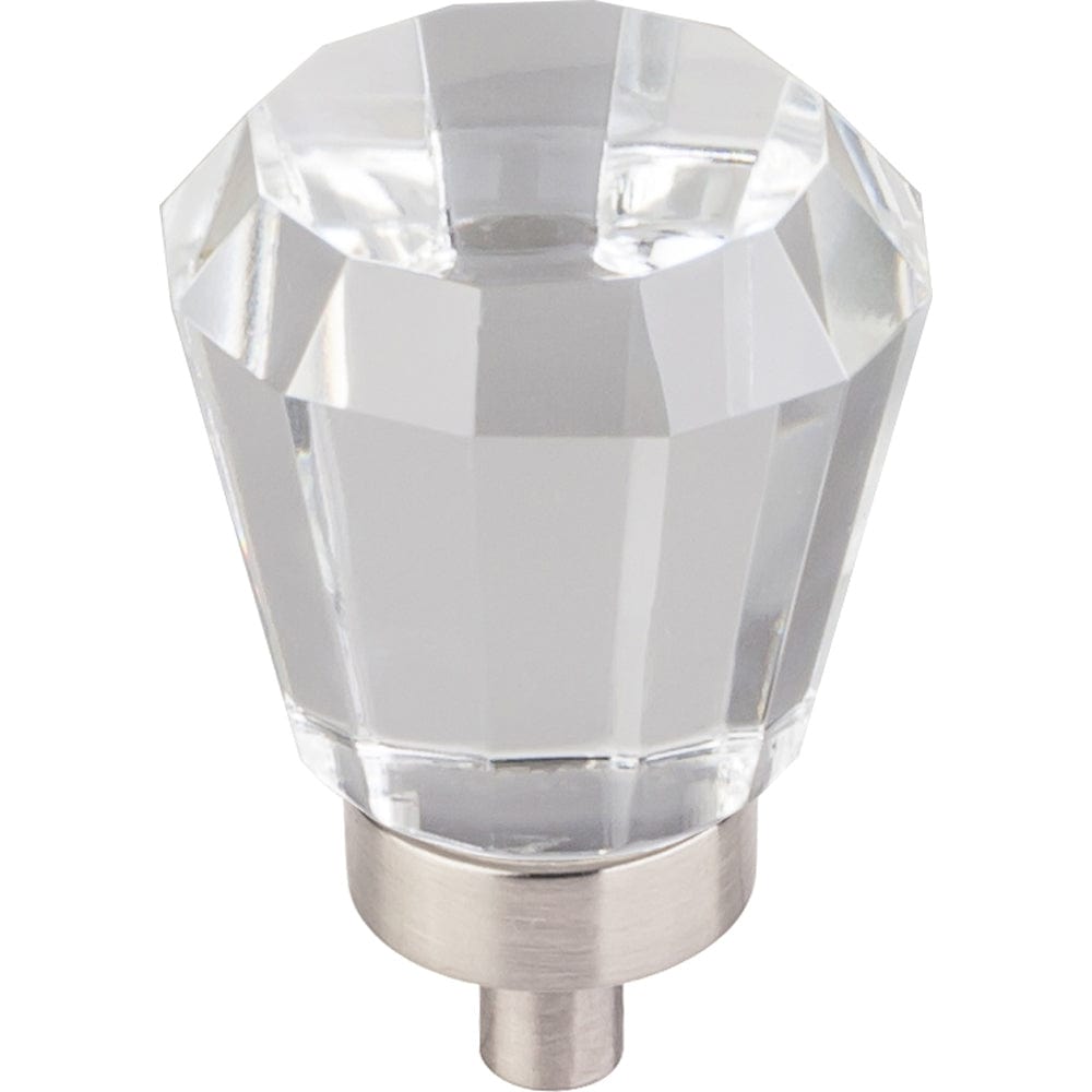 Harlow Small Tapered Glass Knob 1" Dia  Satin Nickel alt 0