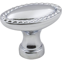 Lindos Oblong Knob, 1-3/8" O.L., Polished Chrome alt 0