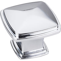Milan 1 Plain Square Knob, 1-3/16" O.L.,, Polished Chrome alt 0