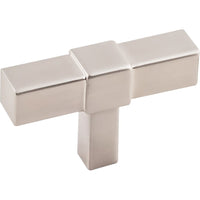 Zane "T" Knob, 2" O.L., Satin Nickel alt 0